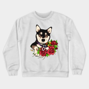 Dog and flower Crewneck Sweatshirt